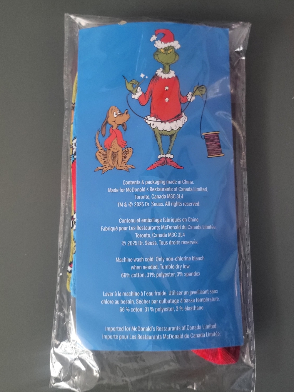 McDonald's Blue Grinch & Max Holiday Crew Socks - 2025